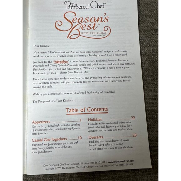 5 Pk Pampered Chef Seasons Best Fall/Winter 1998 2000 2001 2002 2008 Cookbooks - Picture 15 of 16